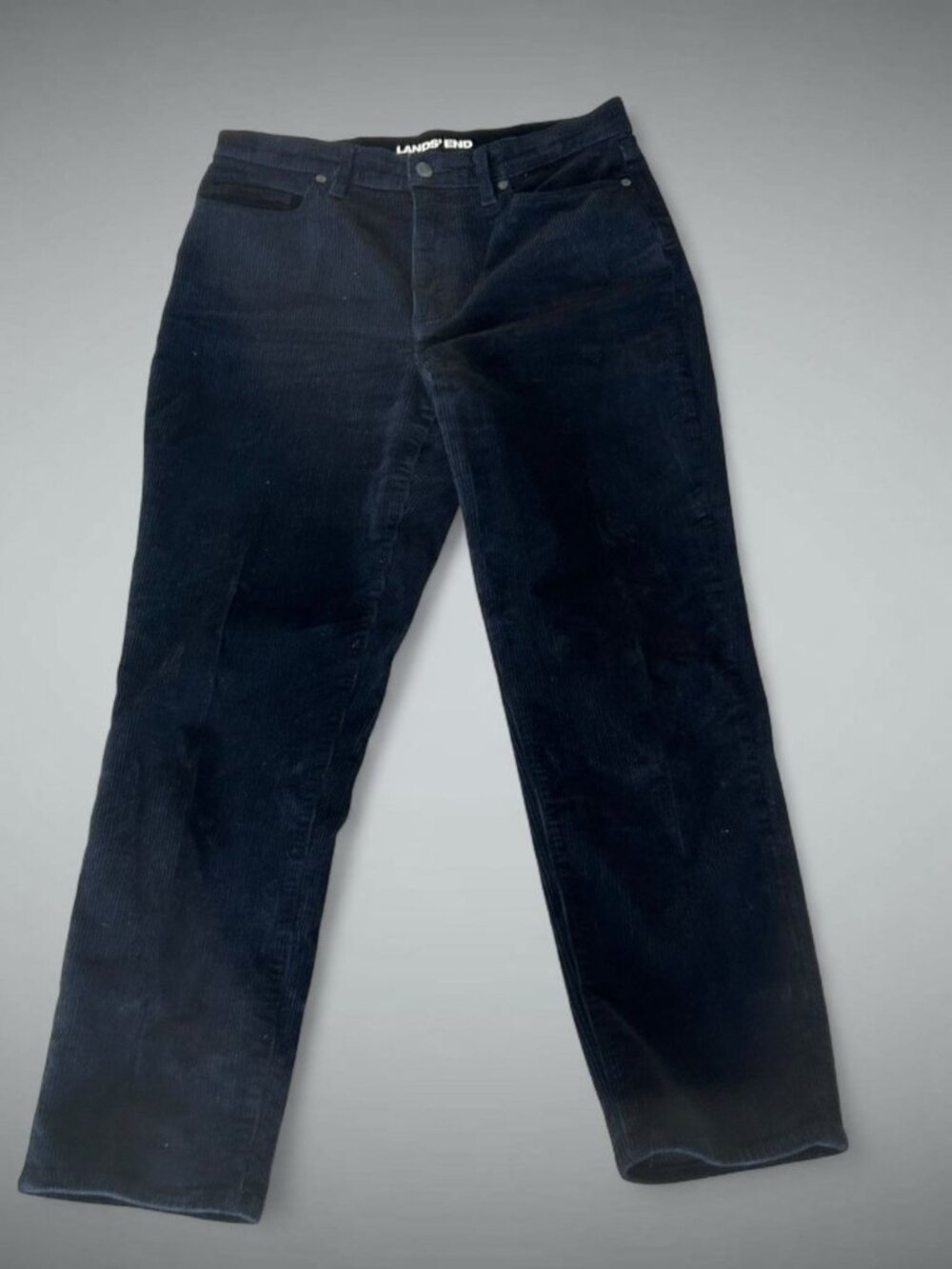 Lands' End Black Wide Wale Corduroy Jeans Size 10